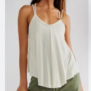 {NWOT} FREE PEOPLE we the free White V- Neck Sleeveless Camisole Tank